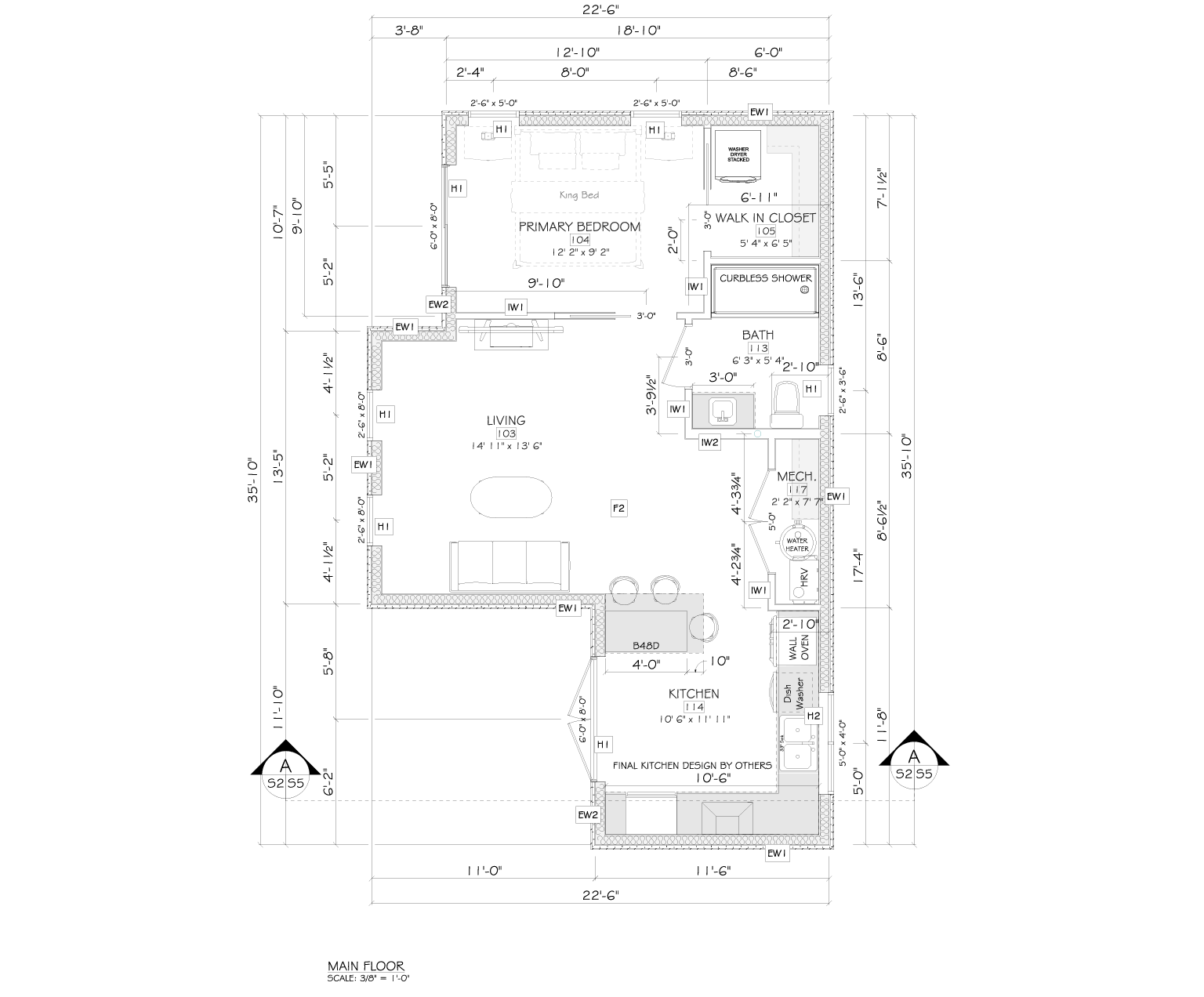 Full one-bedroom open floor plan for a backyard suite