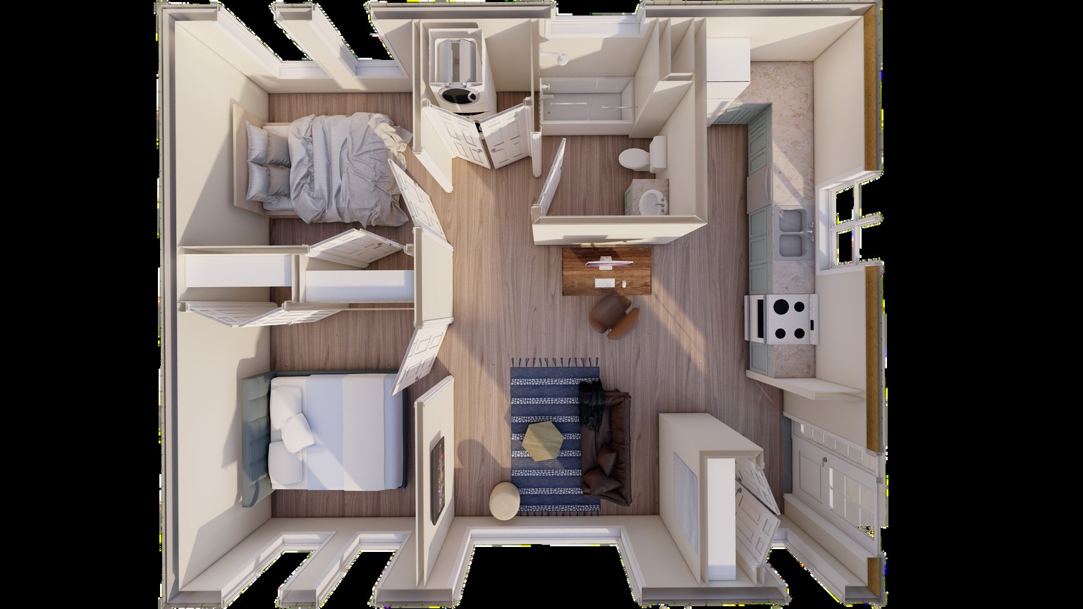 Concept 3D floorplan — Tangerine